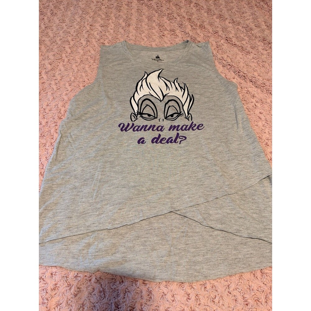 Disney Parks Little Mermaid Ursula Wanna Make A Deal Tank Top Grey Womens Medium